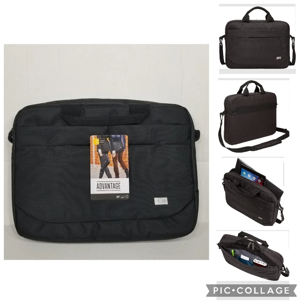 New! Case Logic 3203986 Advantage 14 Black Tablet Laptop Shoulder Messenger Bag